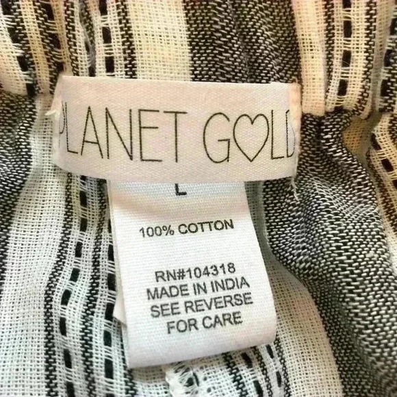 🌈 6/$60 Planet Gold, Juniors, Blk/Wht Pants, Lrg - Picture 4 of 5